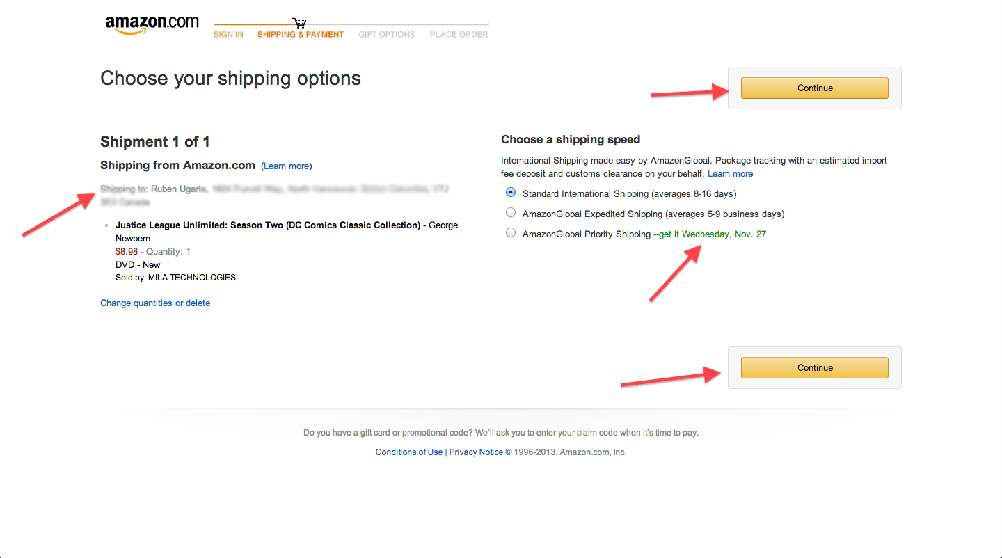Amazon Checkout Dissected Step 5