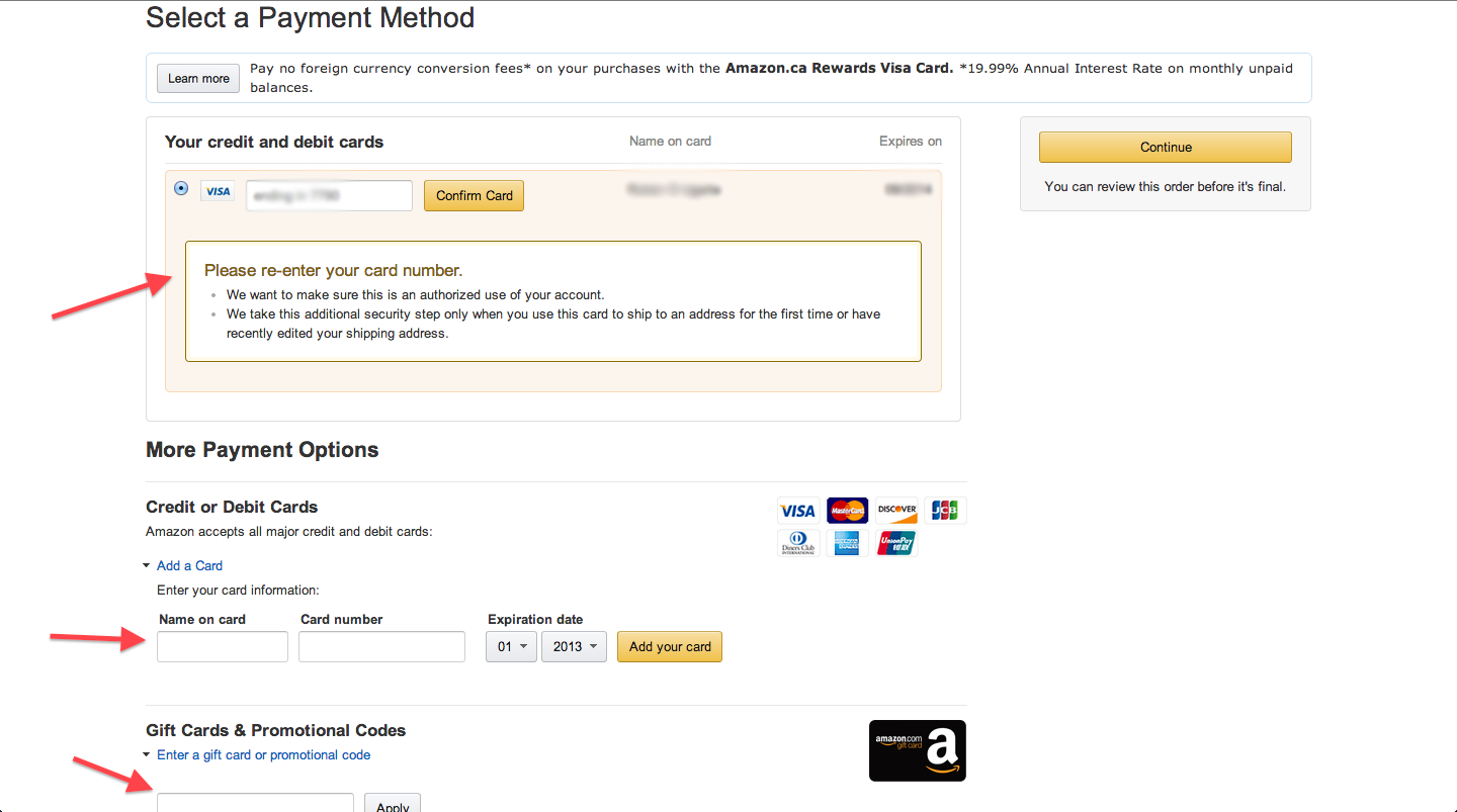 Amazon Checkout Dissected Step 6