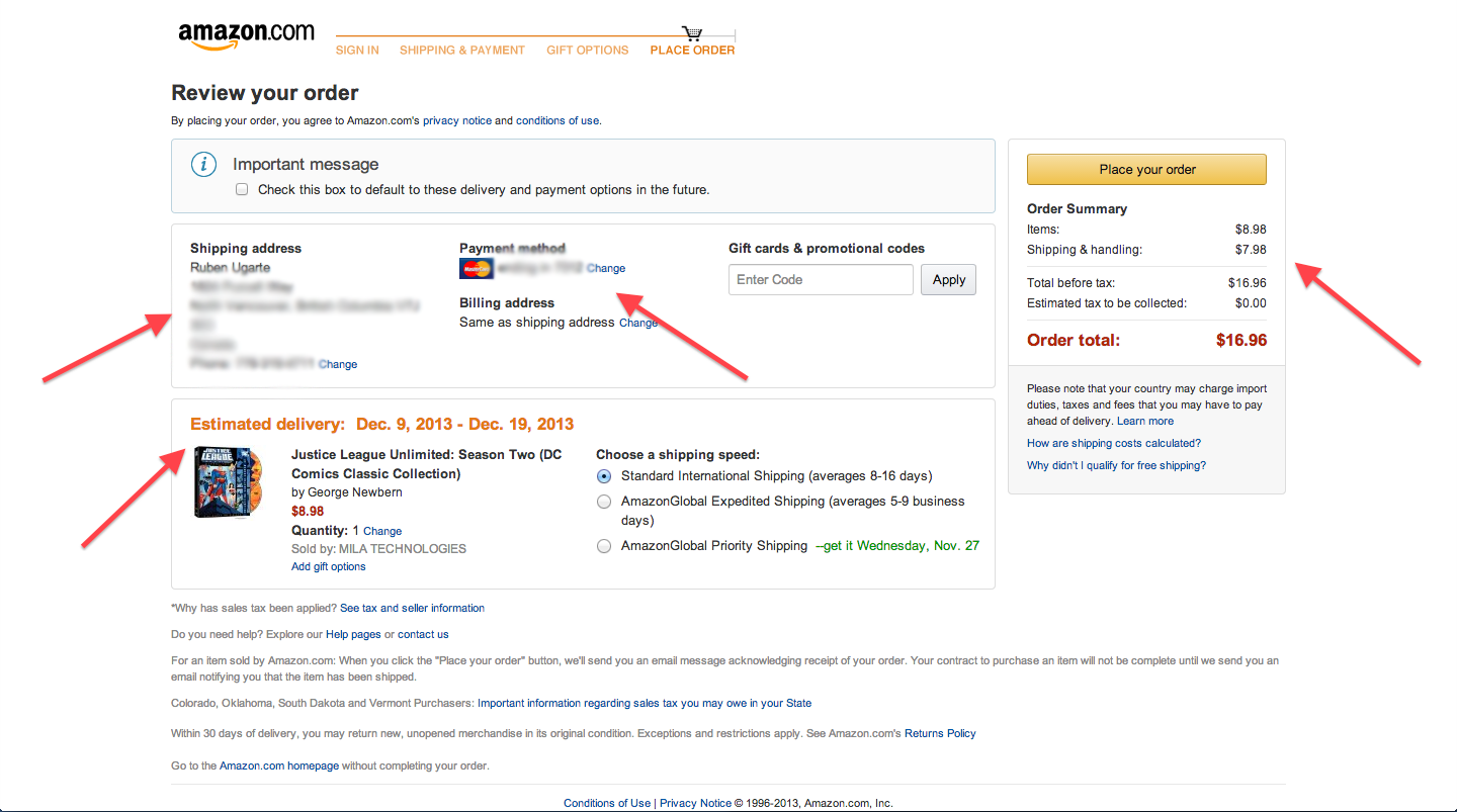 Amazon Checkout Dissected Step 7