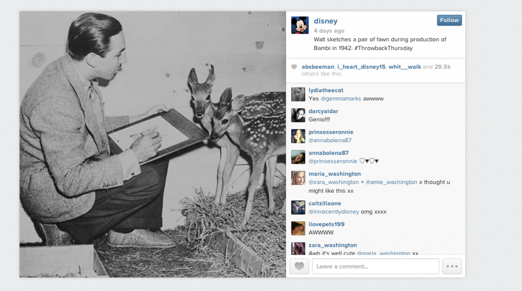 Walt Disney and Instagram