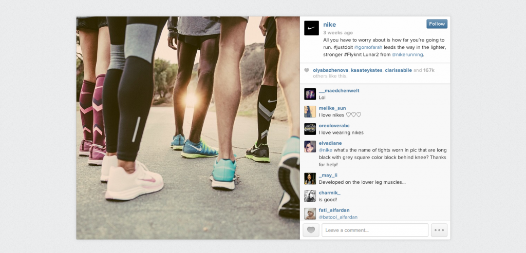 Nike Using Instagram