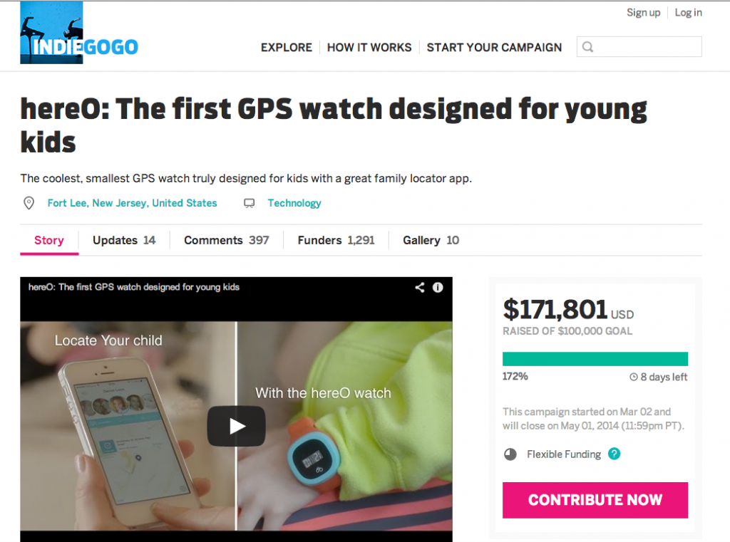 An example of a crowdfunding campaign