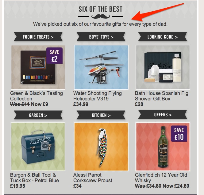 ecommerce newsletter product suggestions