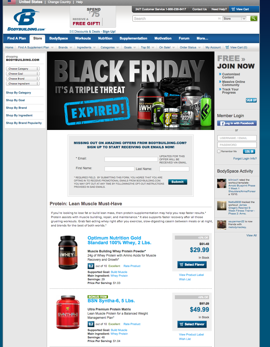 Black Friday landing page