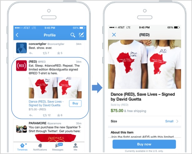 Twitter Buy Now Interface